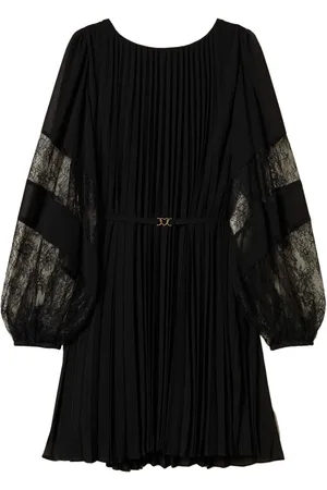 Twin-Set Kort georgette-kjole med plisseringer