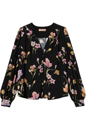 Twin-Set Blomstret skjorte i crepe de chine