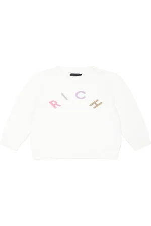 John Richmond Intarsiastrikket sweater med logo
