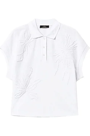 Twin-Set Polo i piqué med broderi