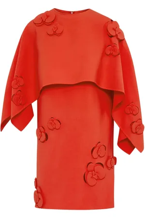 Oscar de la Renta Kort Orchid kappe-kjole