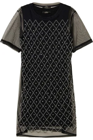Twin-Set Kort kjole med tylbroderi