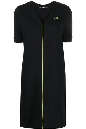 Karl Lagerfeld Mini kjole med V-hals og broderi