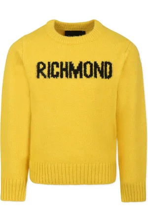 John Richmond Intarsiastrikket sweater med logo