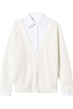 Twin-Set Sweater med skjortedetalje
