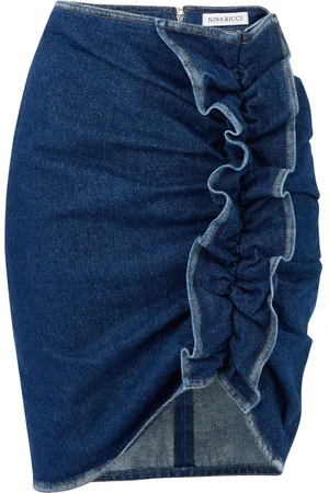 Nina Ricci Draperet denimnederdel