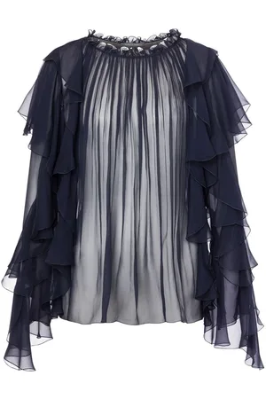 Alberta Ferretti Bluse med flæsedetalje