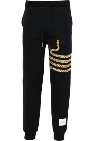 Thom Browne Joggingbukser i bomuld med slangebroderi