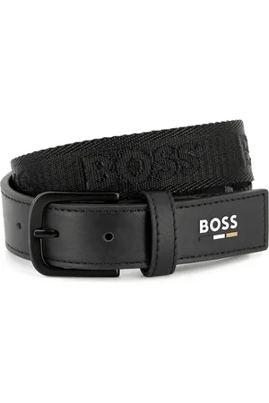 HUGO BOSS Læderbælte med logotryk