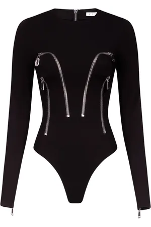 AREA Langærmet bodysuit med lynlåsdetalje