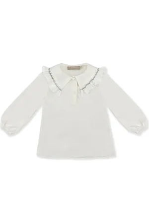 LA STUPENDERIA Polo med smock-broderi