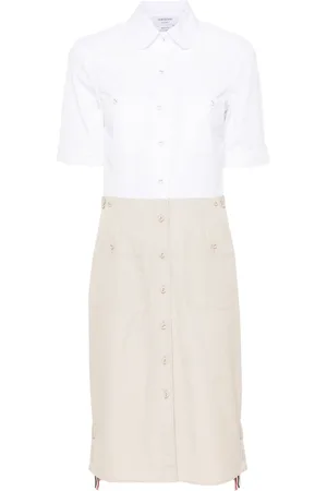 Thom Browne Skjortekjole med knapper og colourblocking