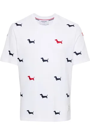 Thom Browne T-shirt med hundebroderi