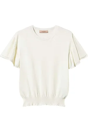 Twin-Set Strikket T-shirt med takket kant