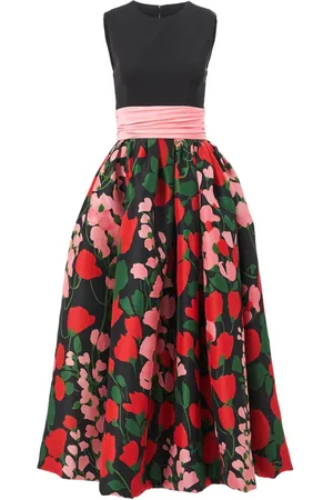 Carolina Herrera Mellemlang kjole med blomstertryk