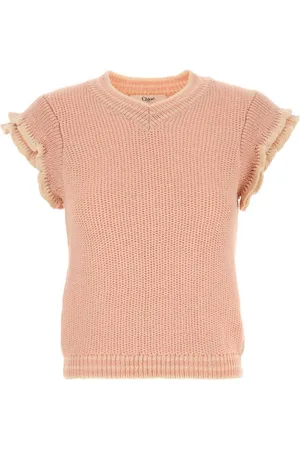 Chloé T-shirt i strik med korte ærmer