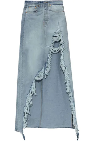 Vetements Draperet denimnederdel