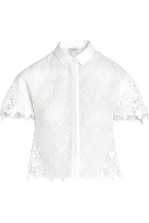 Giambattista Valli Cropped macramé-bluse