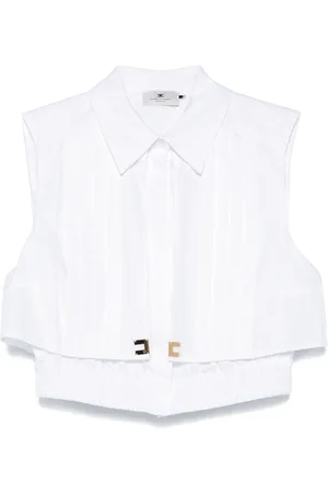 Elisabetta Franchi Cropped skjorte med kappe-indlæg