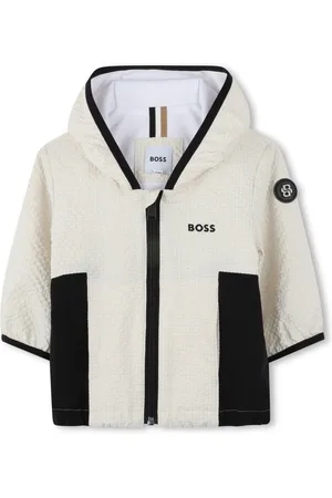 HUGO BOSS Vindjakke med hætte og logotryk