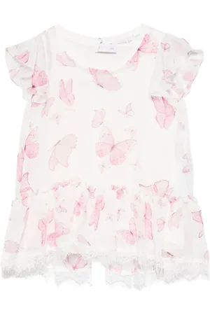 MONNALISA Bluse med sommerfugl-tryk