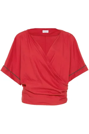 Brunello Cucinelli Bluse med Monili-detalje