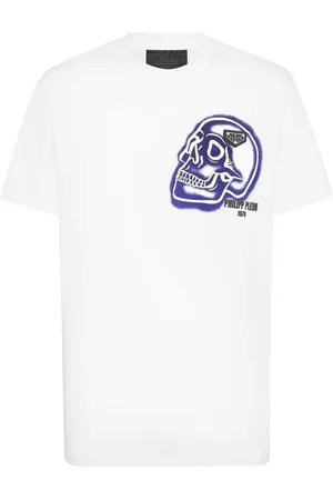 Philipp Plein T-shirt med dødningehovedtryk og rund hals