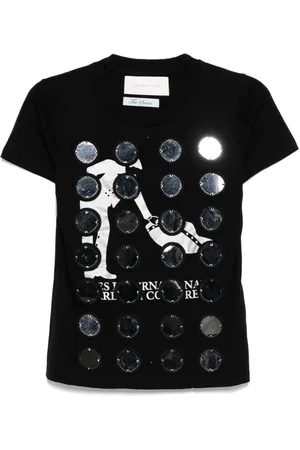 Conner Ives The Reconstituted T-shirt med broderet Mirror Disc