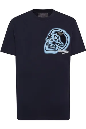 Philipp Plein T-shirt med dødningehovedtryk og rund hals