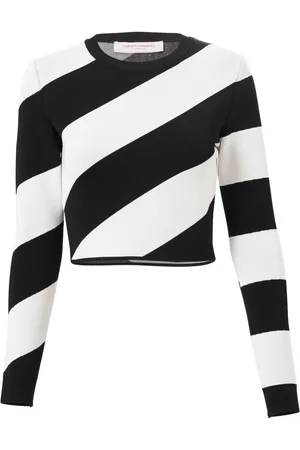 Carolina Herrera Cropped trøje med striber