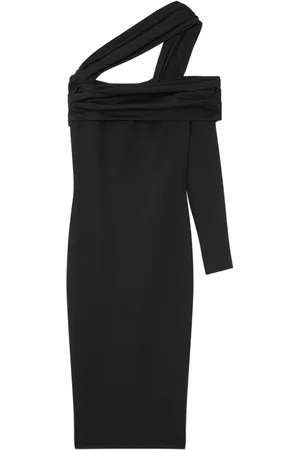 VERSACE Kjole med samledetalje og one-shoulder-snit