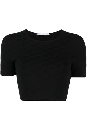 Alexander Wang Cropped T-shirt med monogram-jacquard