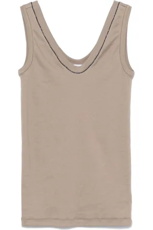 Brunello Cucinelli Tanktop med Monili-kædedetalje