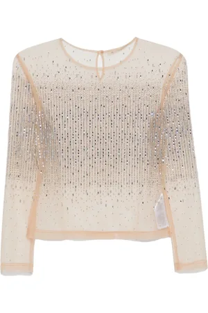 ERMANNO SCERVINO Top i tyl med krystaludsmykninger