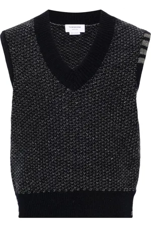 Thom Browne 4-Bar vest i tekstureret strik