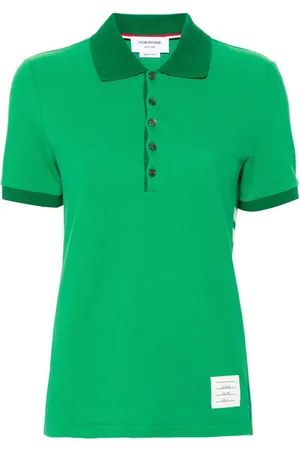 Thom Browne Stribet polo med logomærke