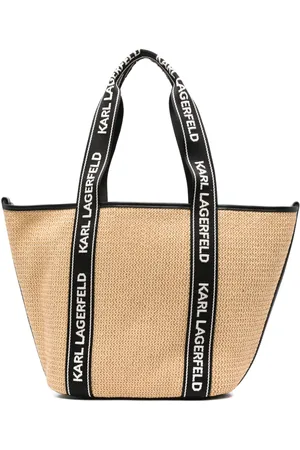 Karl Lagerfeld Tote i bast med logomærke