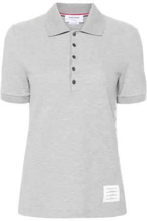 Thom Browne Stribet polo med logomærke