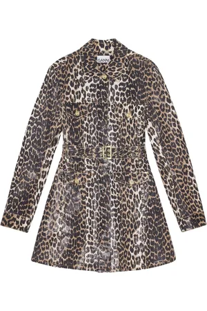 Ganni Denimkjole med leopardtryk
