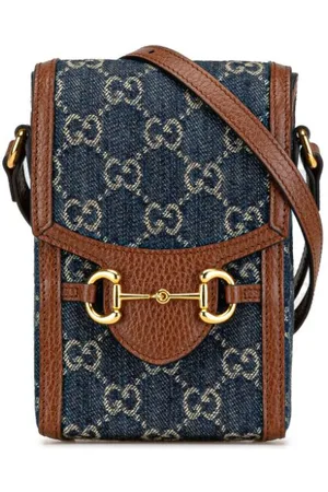 Gucci Mini GG Horsebit 1955 crossbody-taske i denim fra 2016-2024