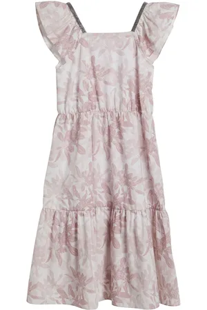 Brunello Cucinelli Kjole i poplin med blomstertryk