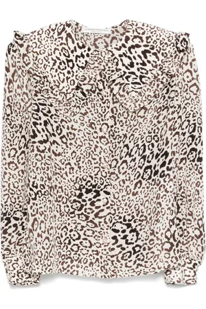 Alessandra Rich Silkebluse med leopardtryk