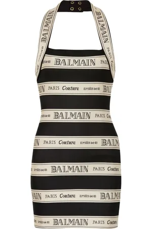 Balmain Kort kjole i jacquard-logo