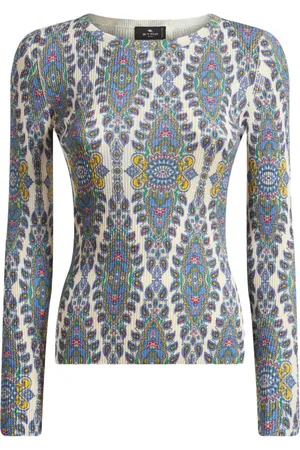 Etro Finstrikket sweater med paisleytryk