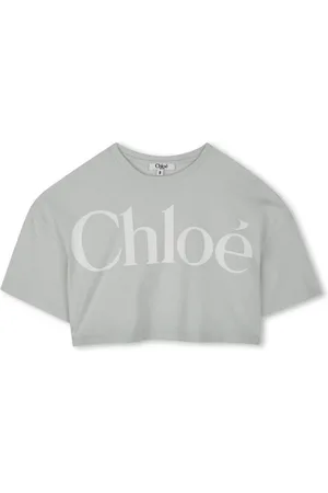 Chloé Cropped T-shirt med logotryk