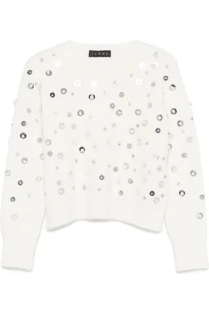 Kaos Sweater med pailletudsmykning