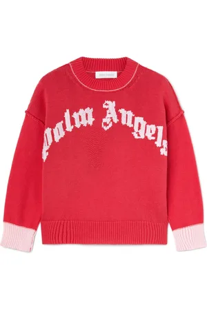 Palm Angels Intarsiastrikket sweater med logo