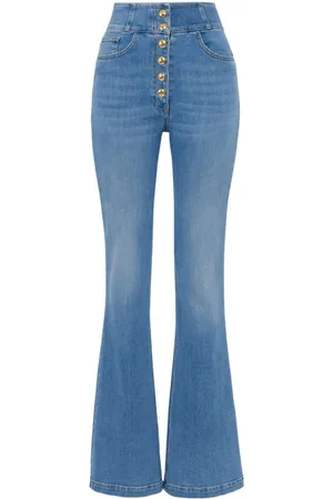 Elisabetta Franchi Jeans med svaj og logoknapper