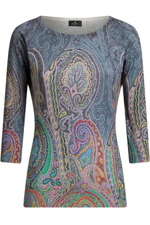 Etro Finstrikket sweater med paisleytryk