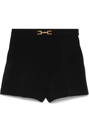 Elisabetta Franchi Shorts i crepe med logoplade